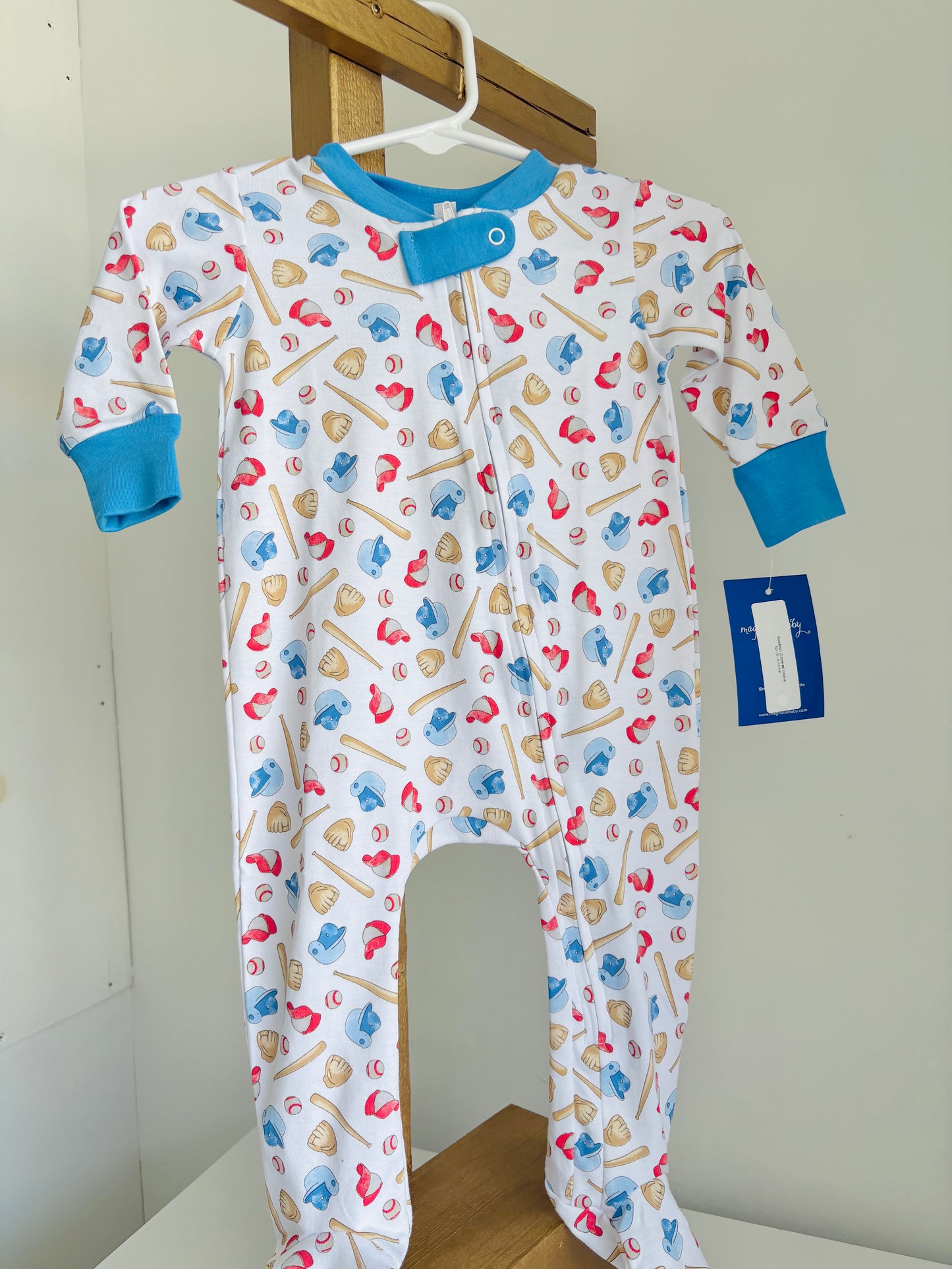 Baseball Zippered Footie