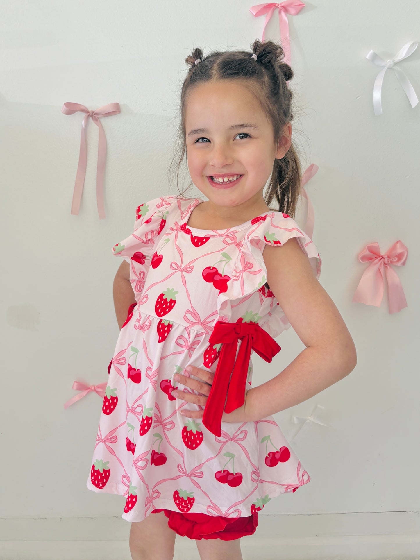 Strawberries and Bows Short Set