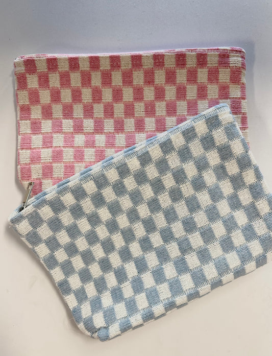 Checkered Cosmetic Bag