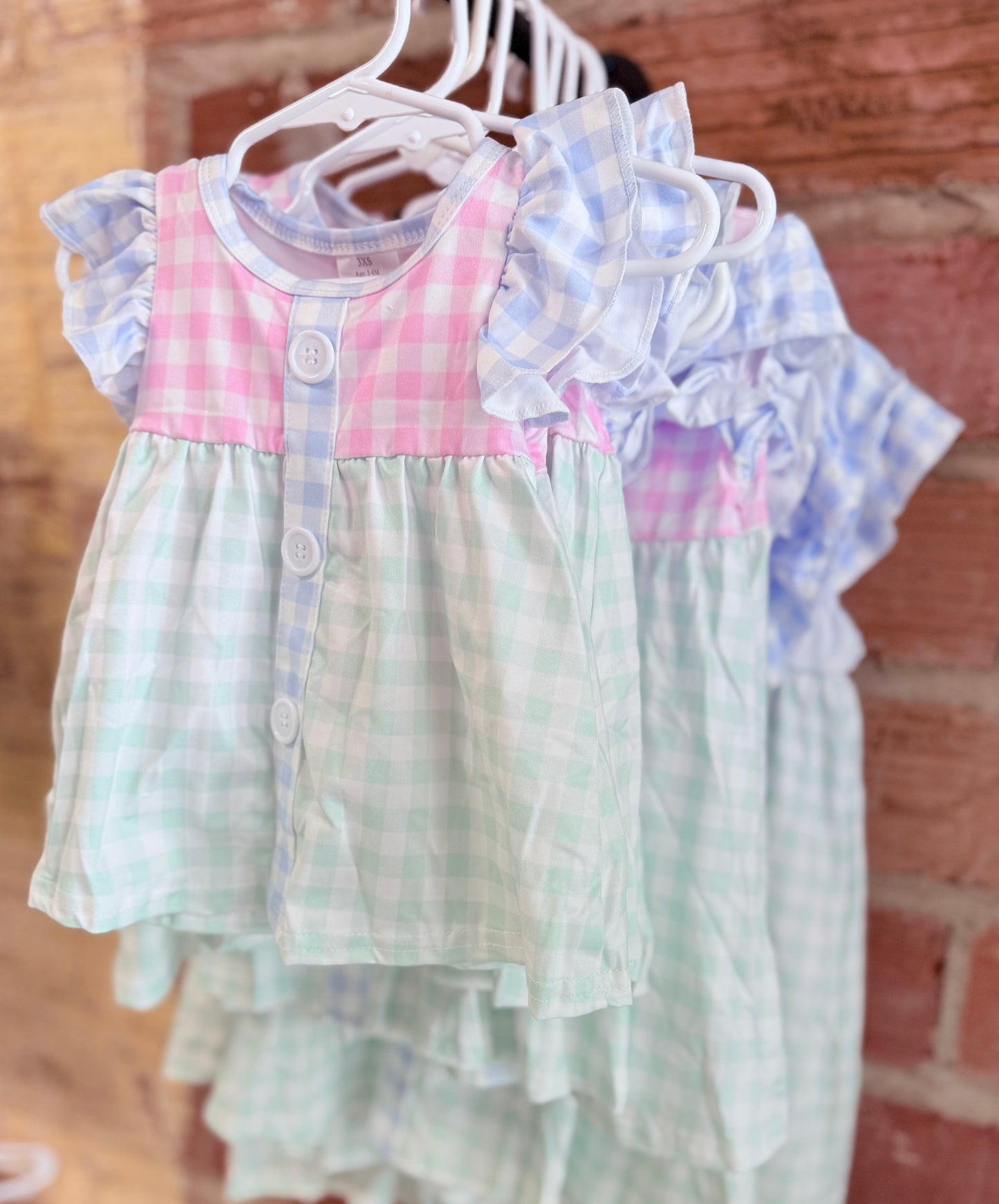 Pastel Gingham Short Set