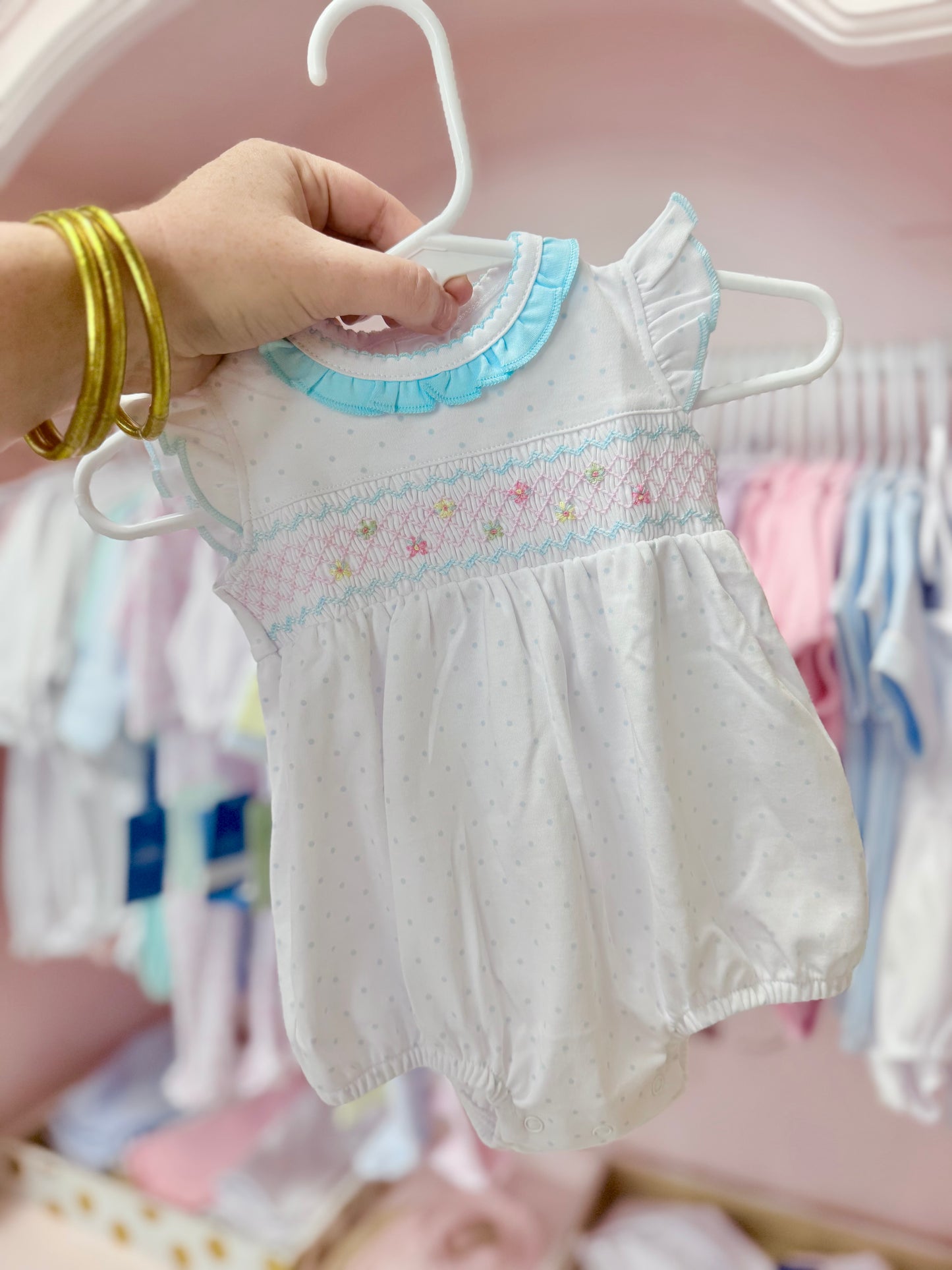 Flower Smocked Bubble