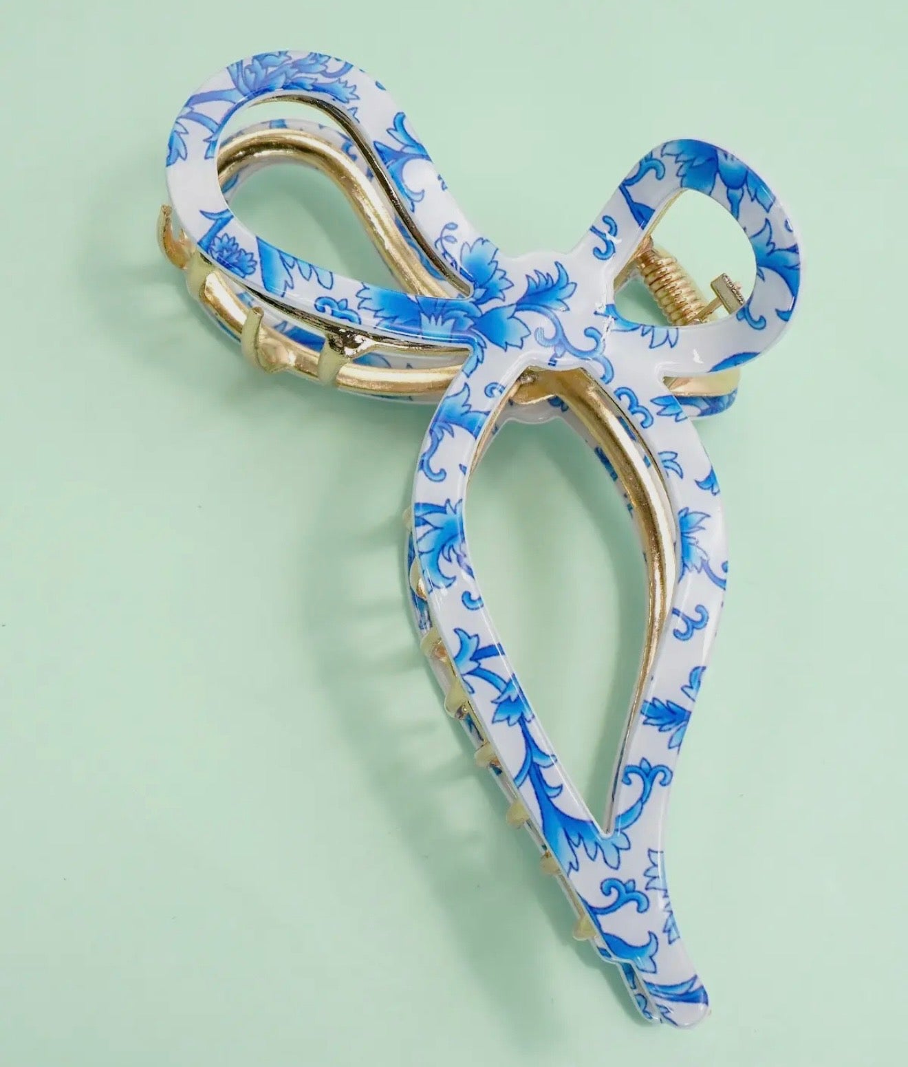 Bow Claw Clip with Gold Accent