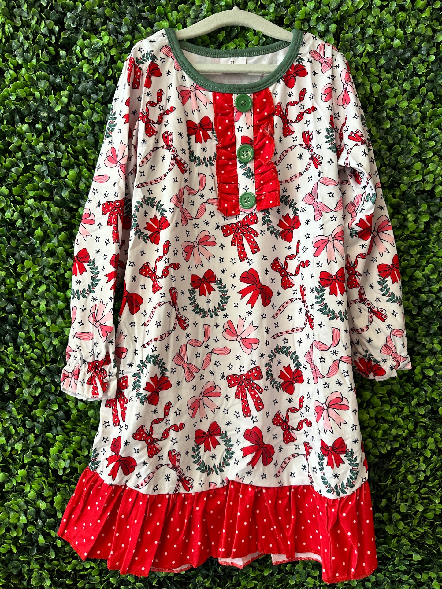 Girl’s Christmas Bow Jammie’s