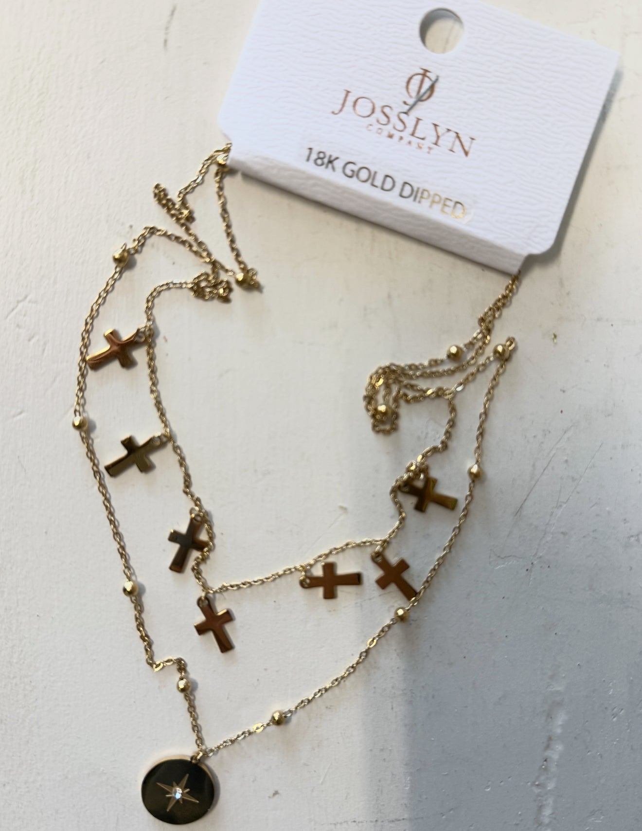 Double Layer Cross Necklace