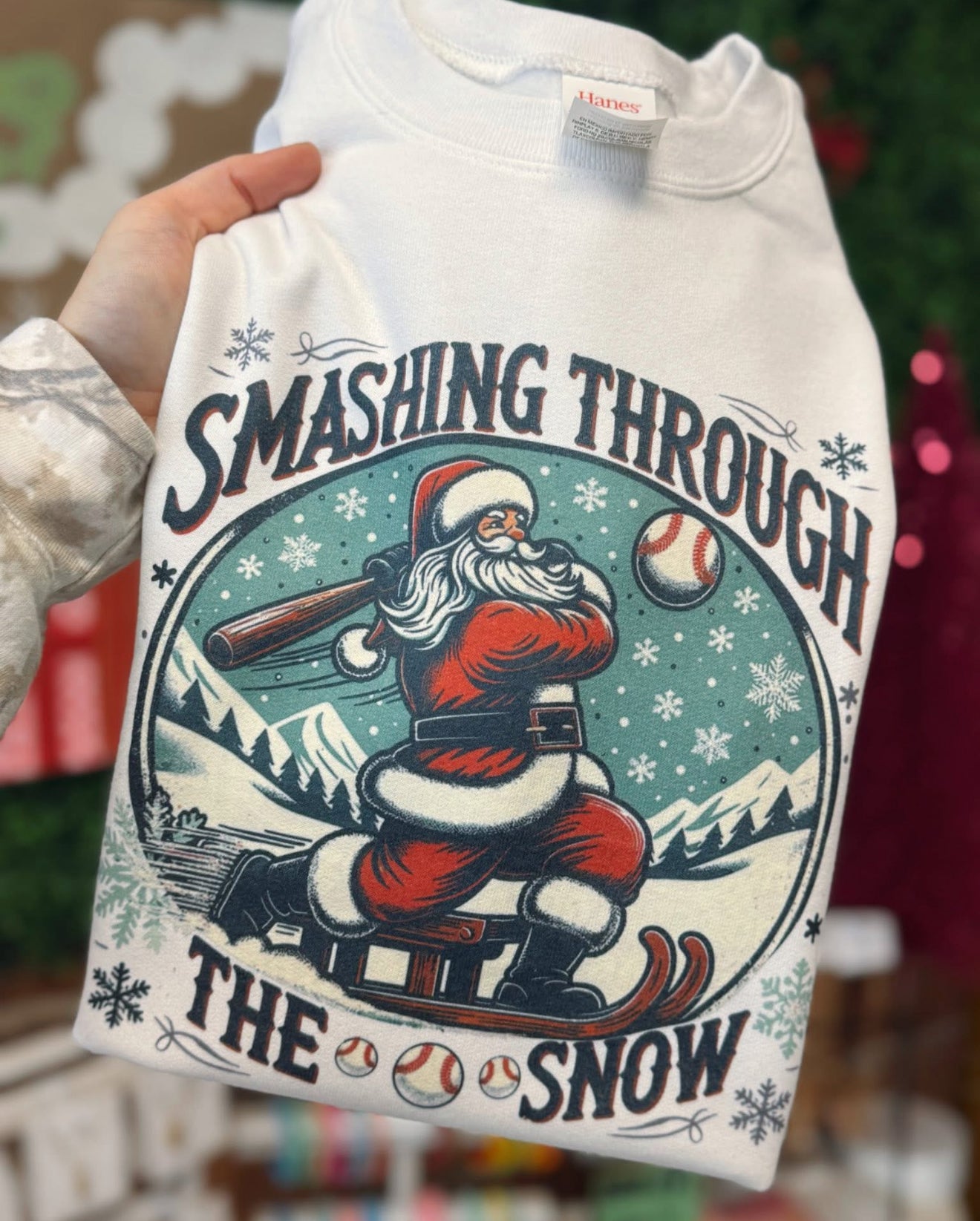 Smashing through the snow tee