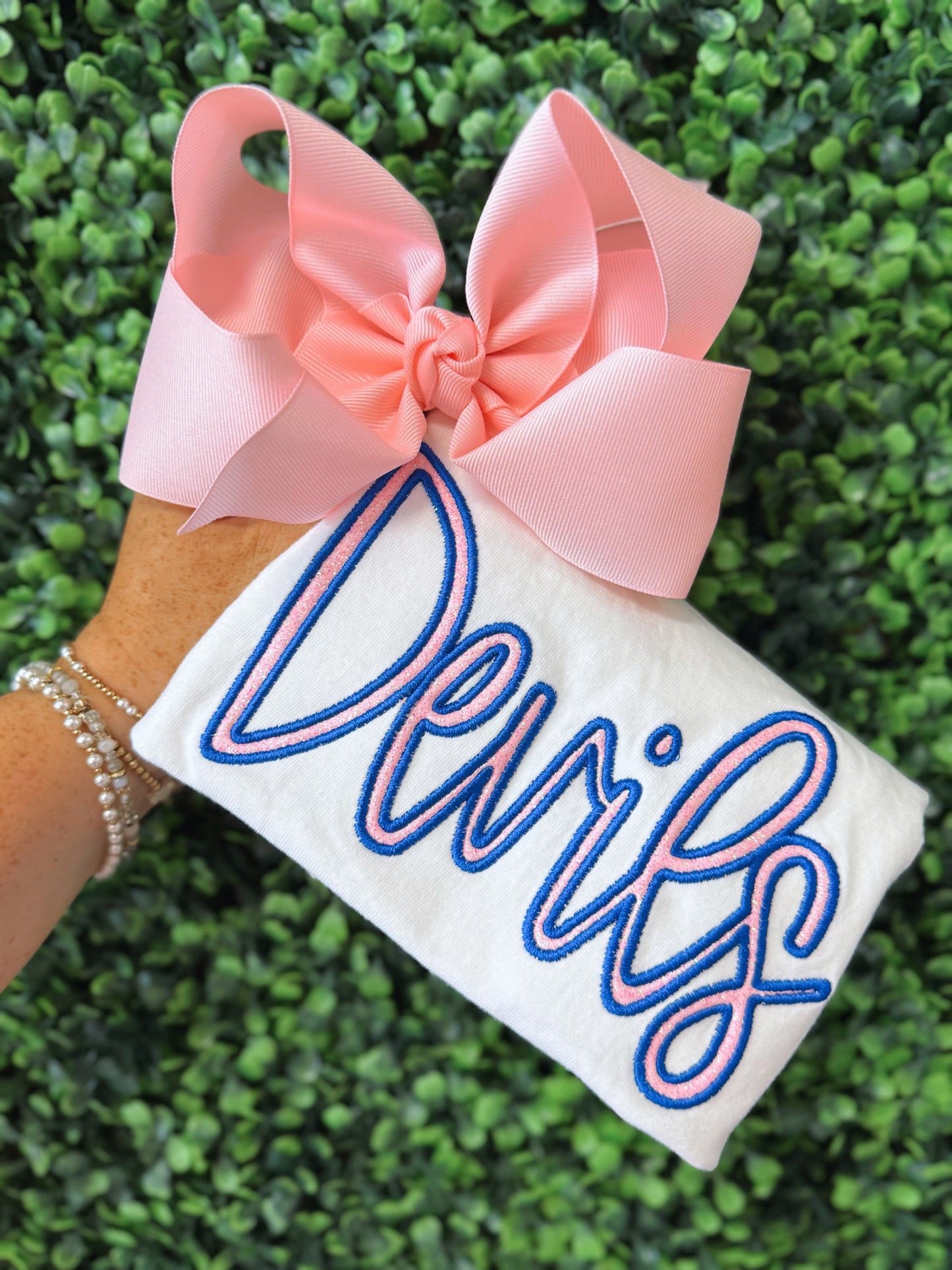 Pink glitter school spirit tee or sweatshirt