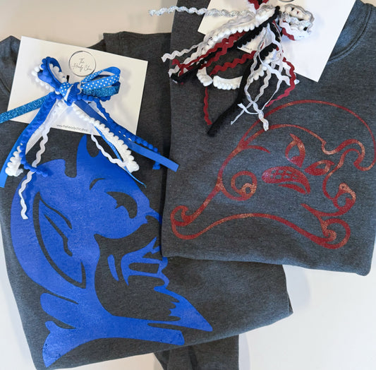 Screen print mascot sweatshirt