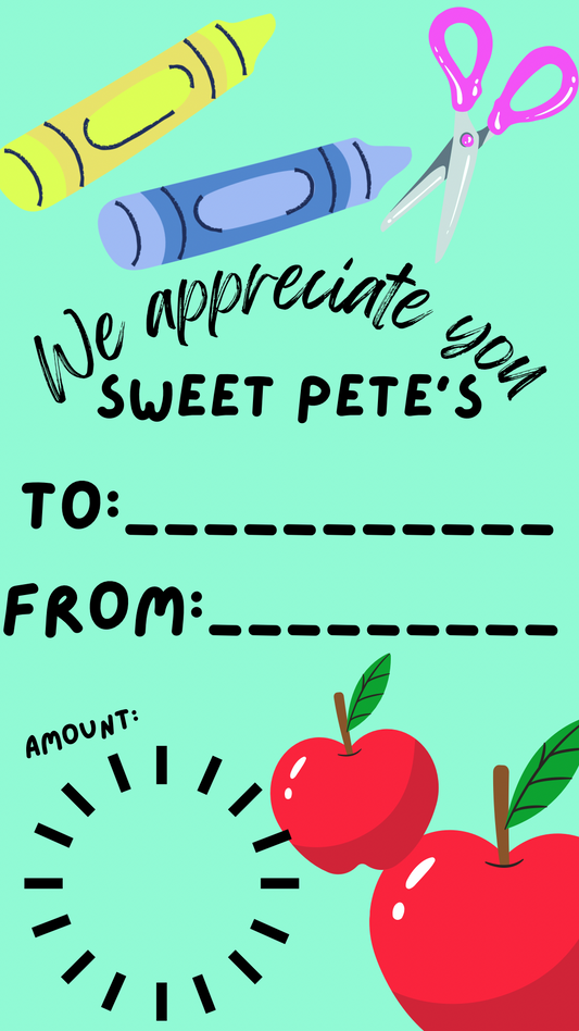 $10 Teacher’s appreciation gift card