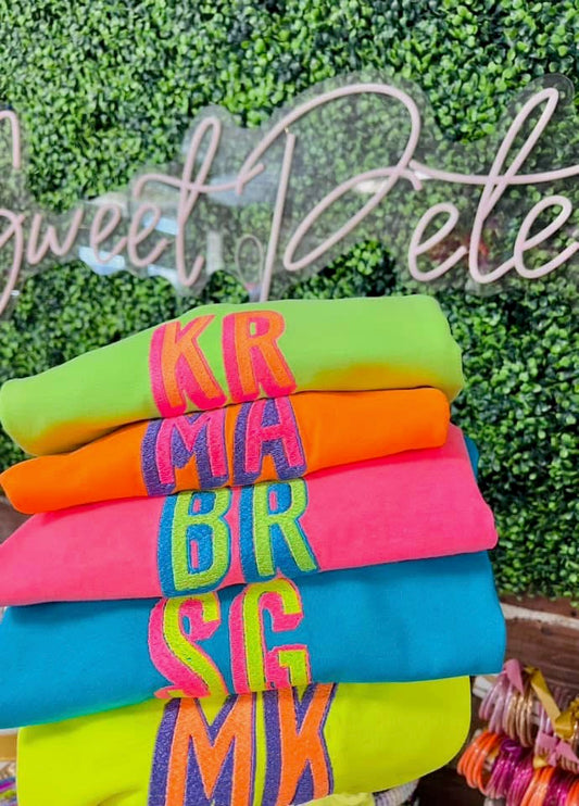 Neon shadow block tee