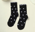 Ruffled Black and White Polka Dot Socks