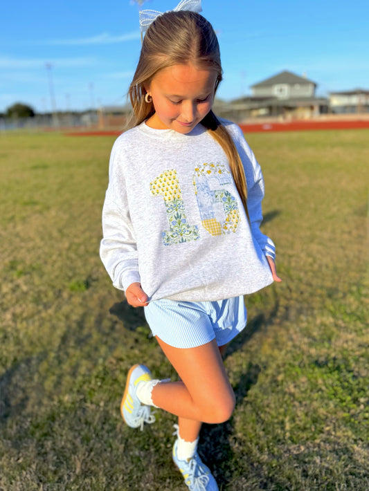 Floral number sweatshirt
