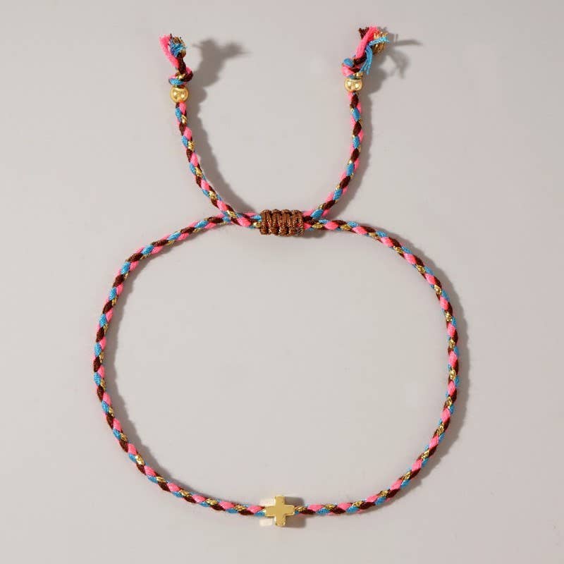 Corded Cross Bracelet