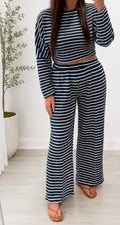 Women's Striped Pant Set