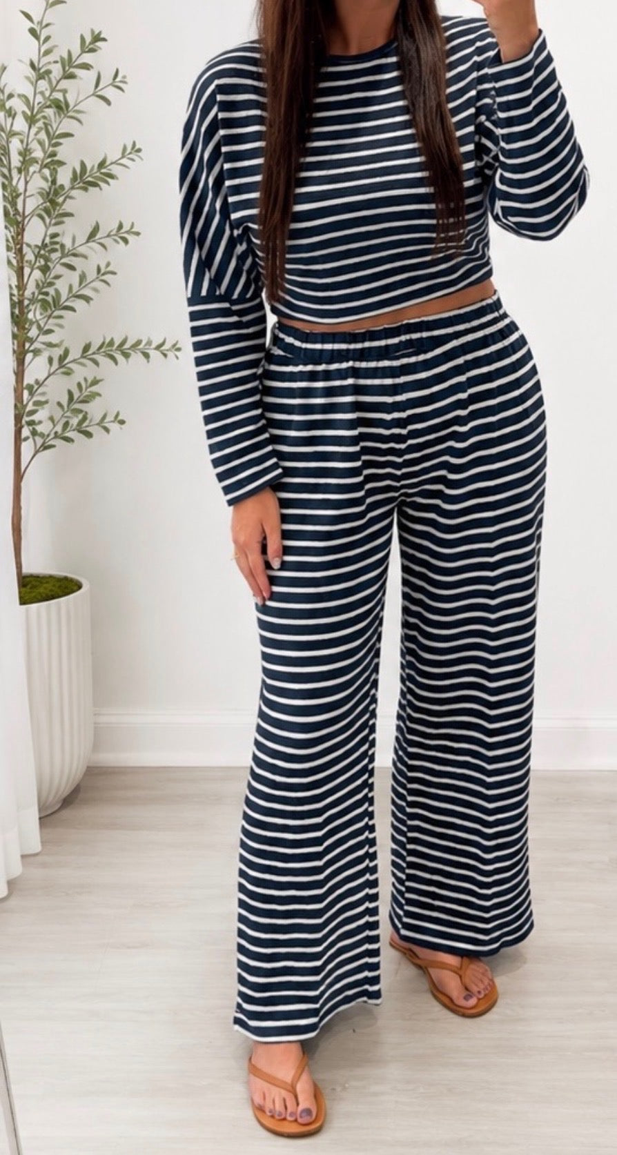 Women's Striped Pant Set