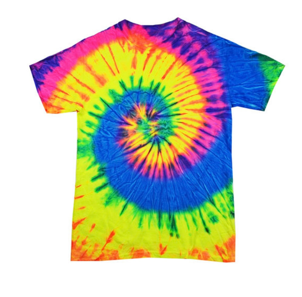 Neon Tie Dye Glitter Applique Tee
