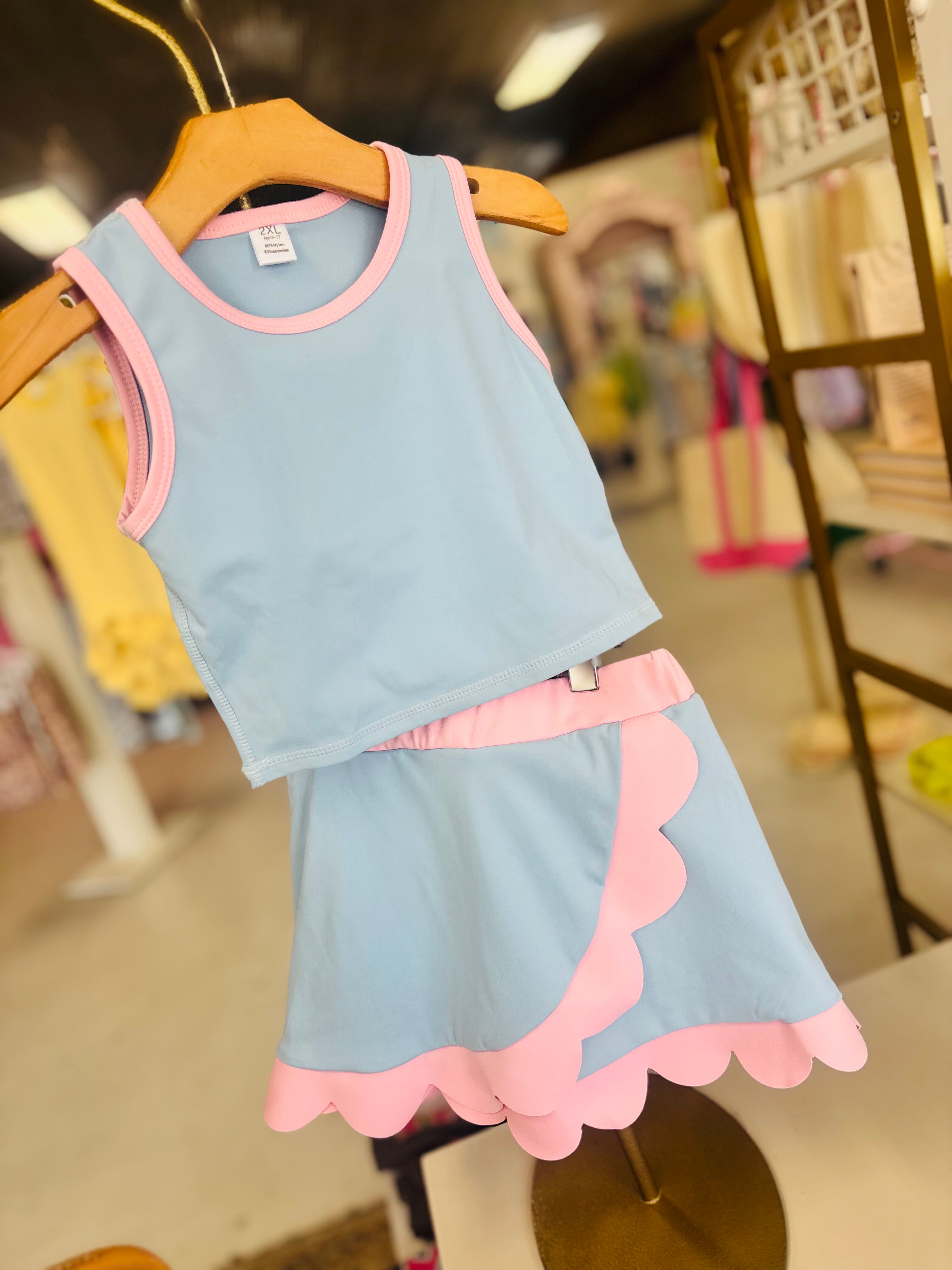 Scalloped Skort Set