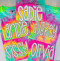 Neon Tie Dye Glitter Applique Tee