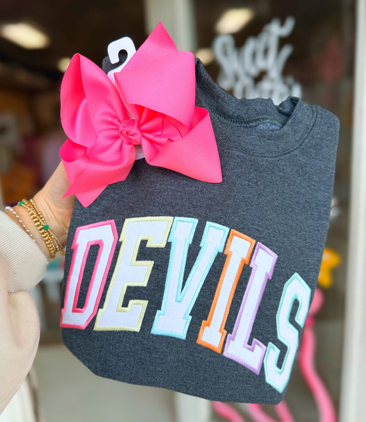 Rainbow thread appliqué