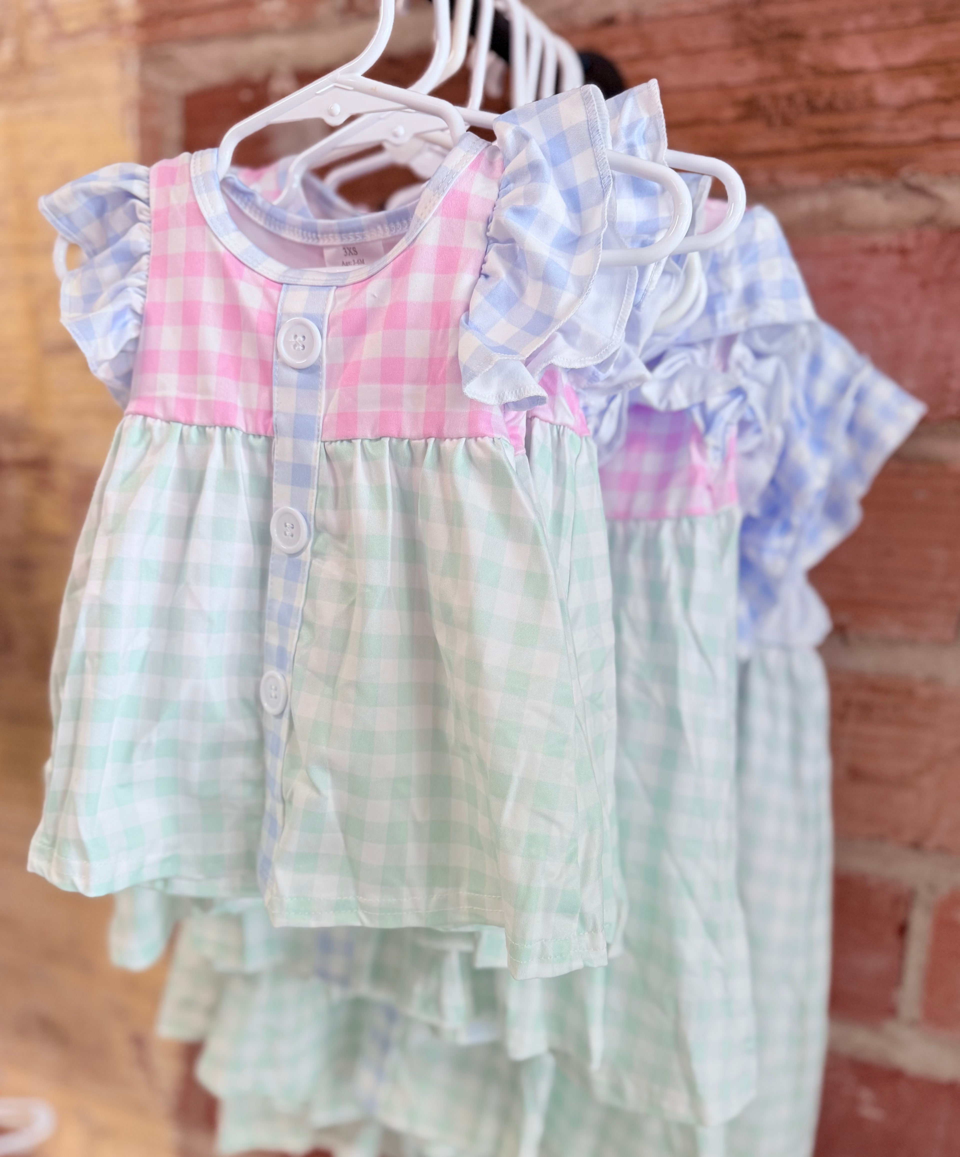 Pastel Gingham Short Set