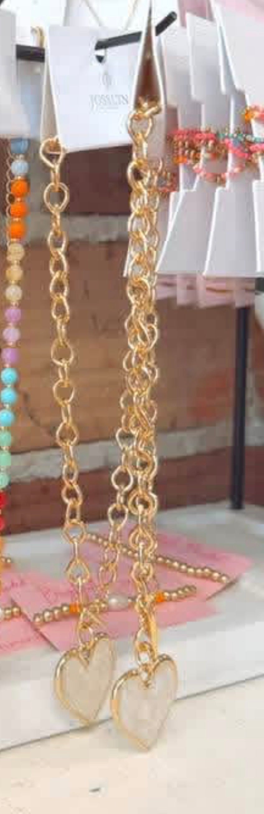 White Heart Toggle Necklace