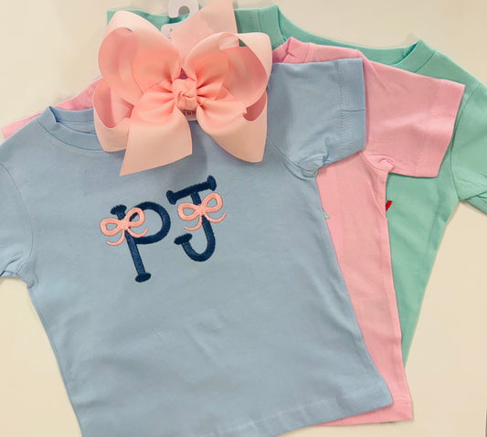 Rabbit skins bow letter tee