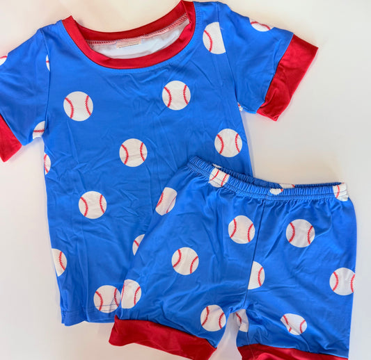 Baseball Pajama Short Set