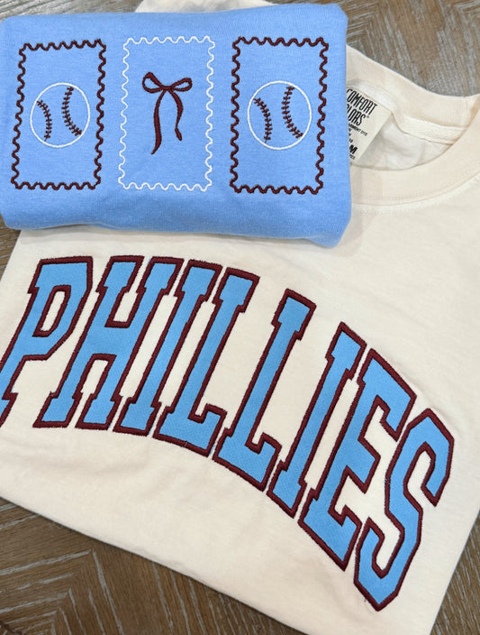 Comfort color cropped varsity tee