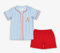 Baseball Striped Short Set