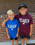 Short sleeved drifit hoodie block font