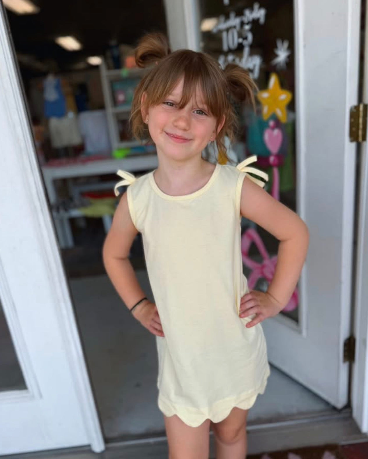 Yellow Scalloped Dress