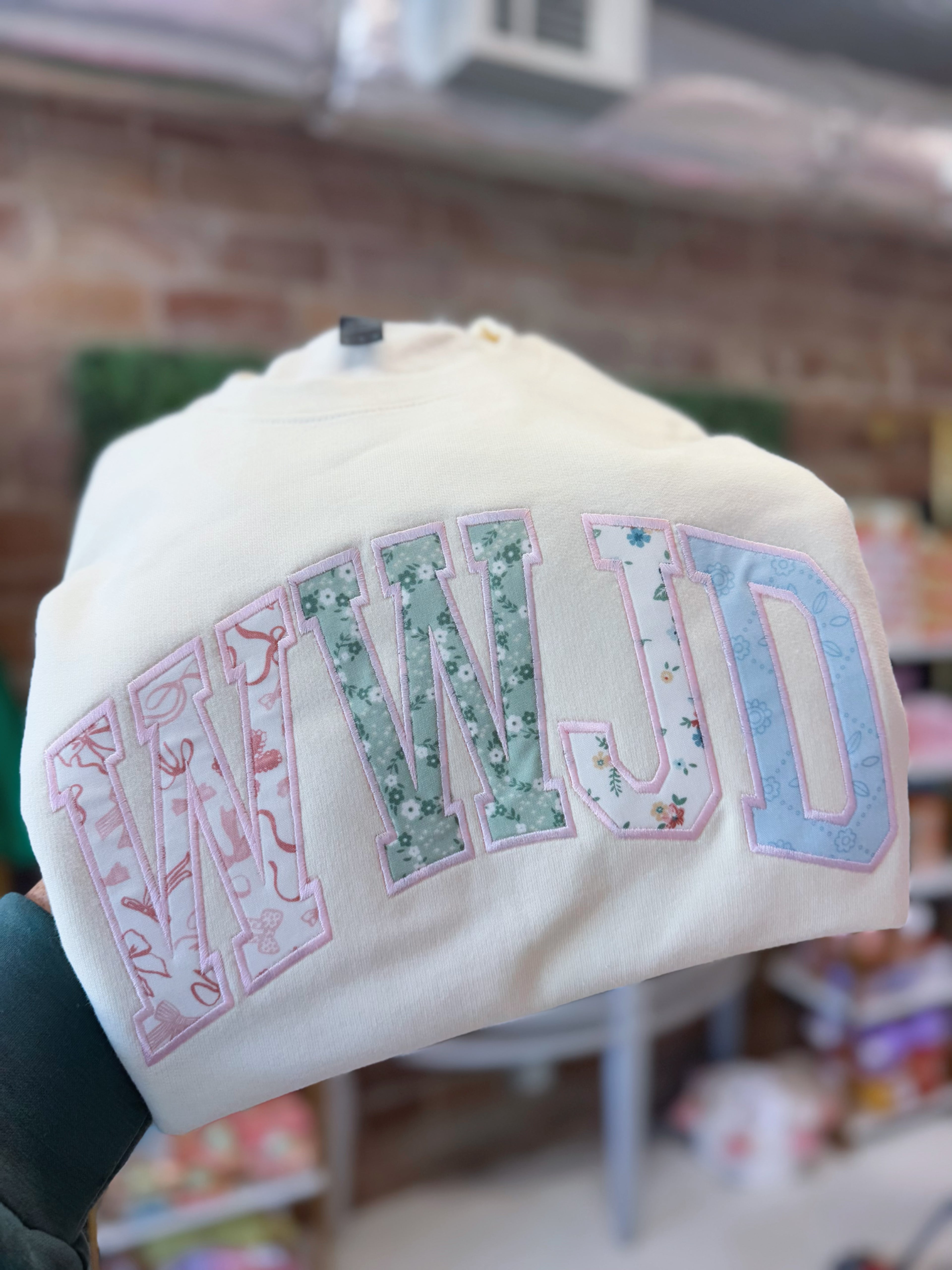 WWJD Applique Sweatshirt