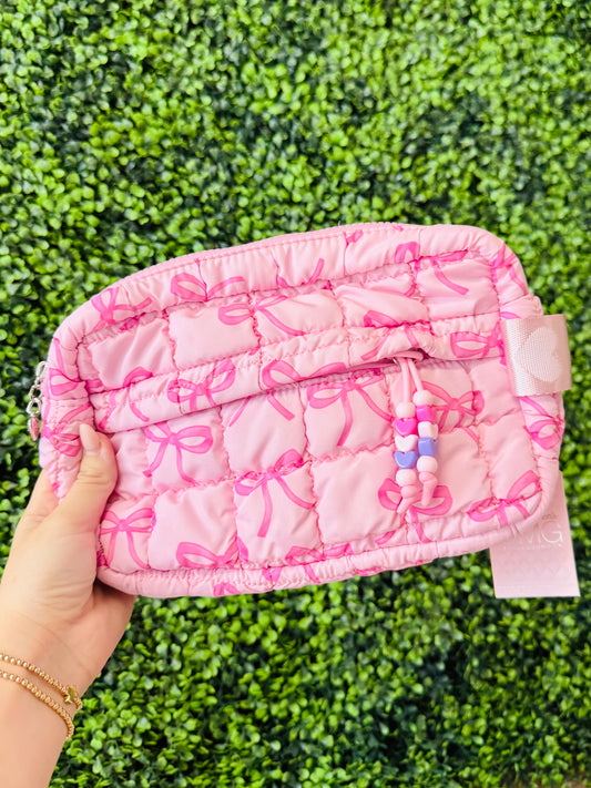 Scrunch Bow Print Pouch