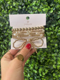 Gold Pearl Bow Bracelet Stack