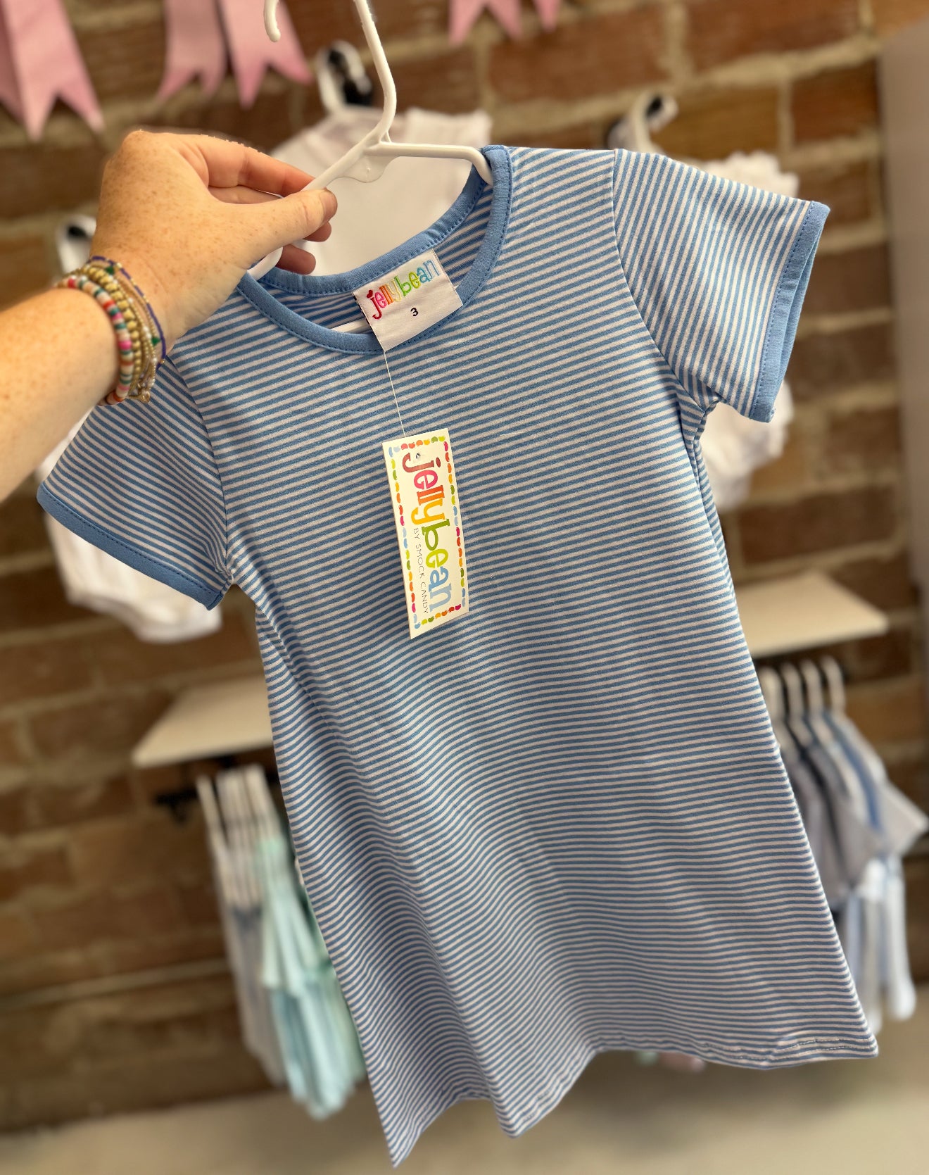 Girl’s Cornflower Striped Dress