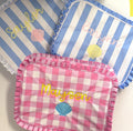 Ruffle Checker Cosmetic Travel Pouch