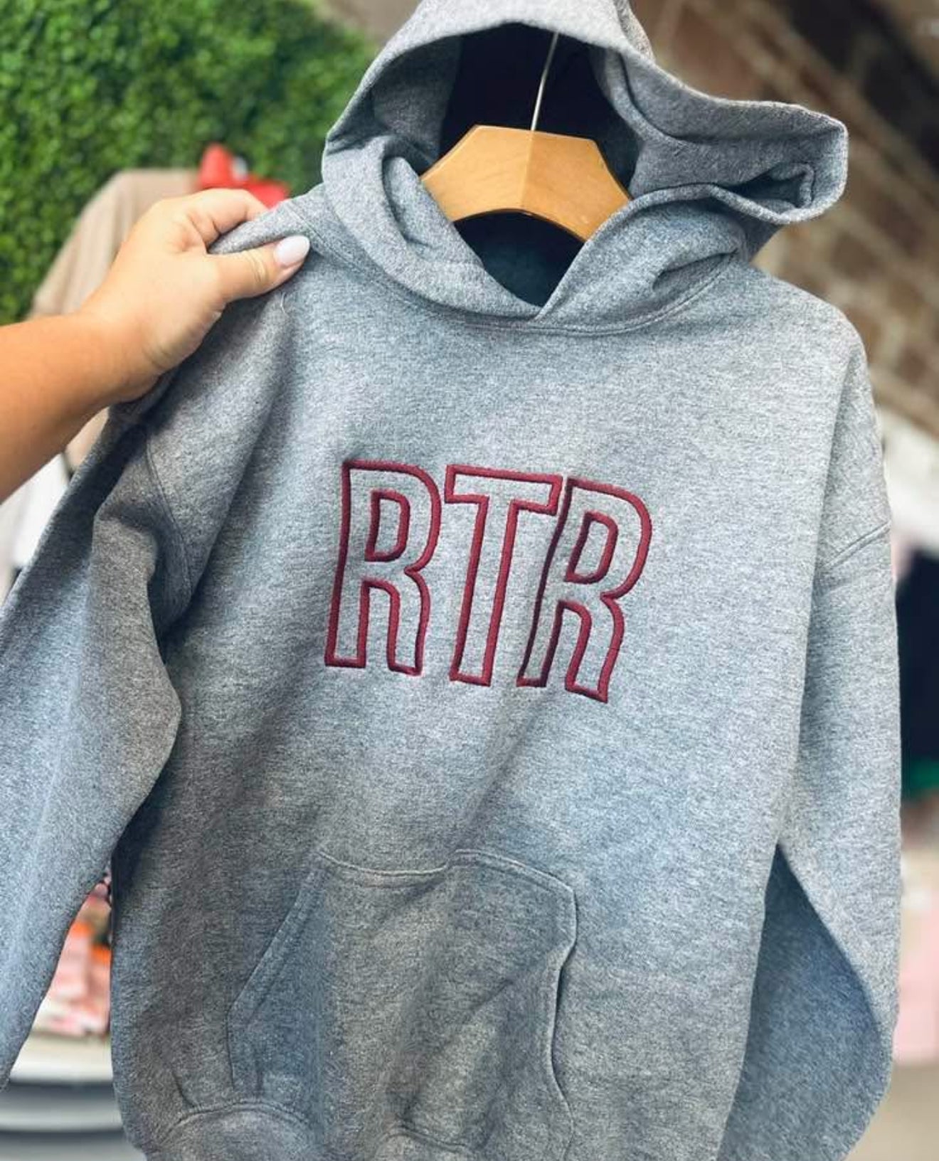 Block font hoodie