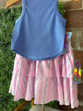 Girl's Pink Floral/Bows Skort