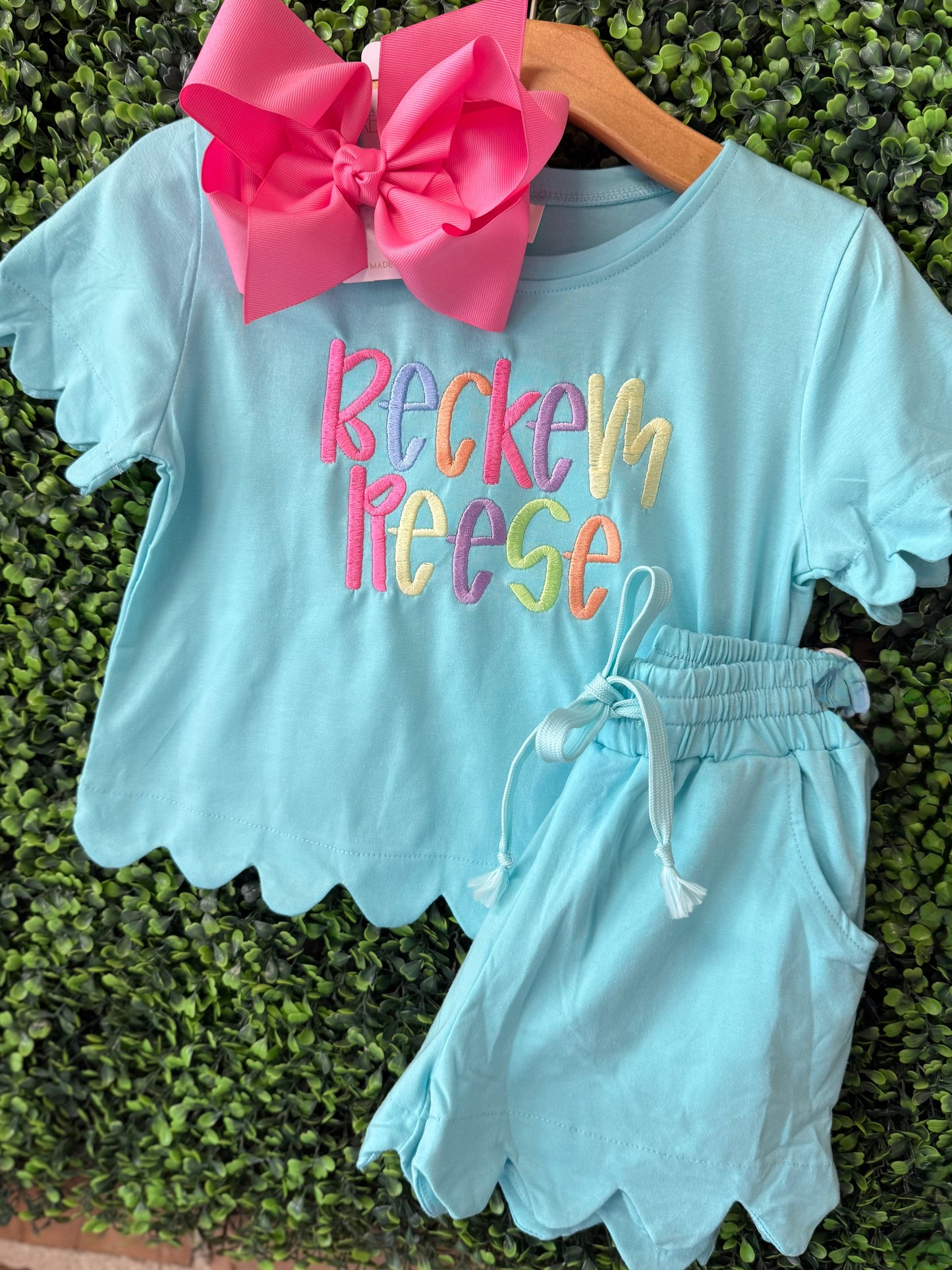 Girl's Scalloped Two Piece Short Set