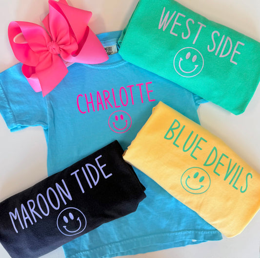 Smiley vinyl name tee