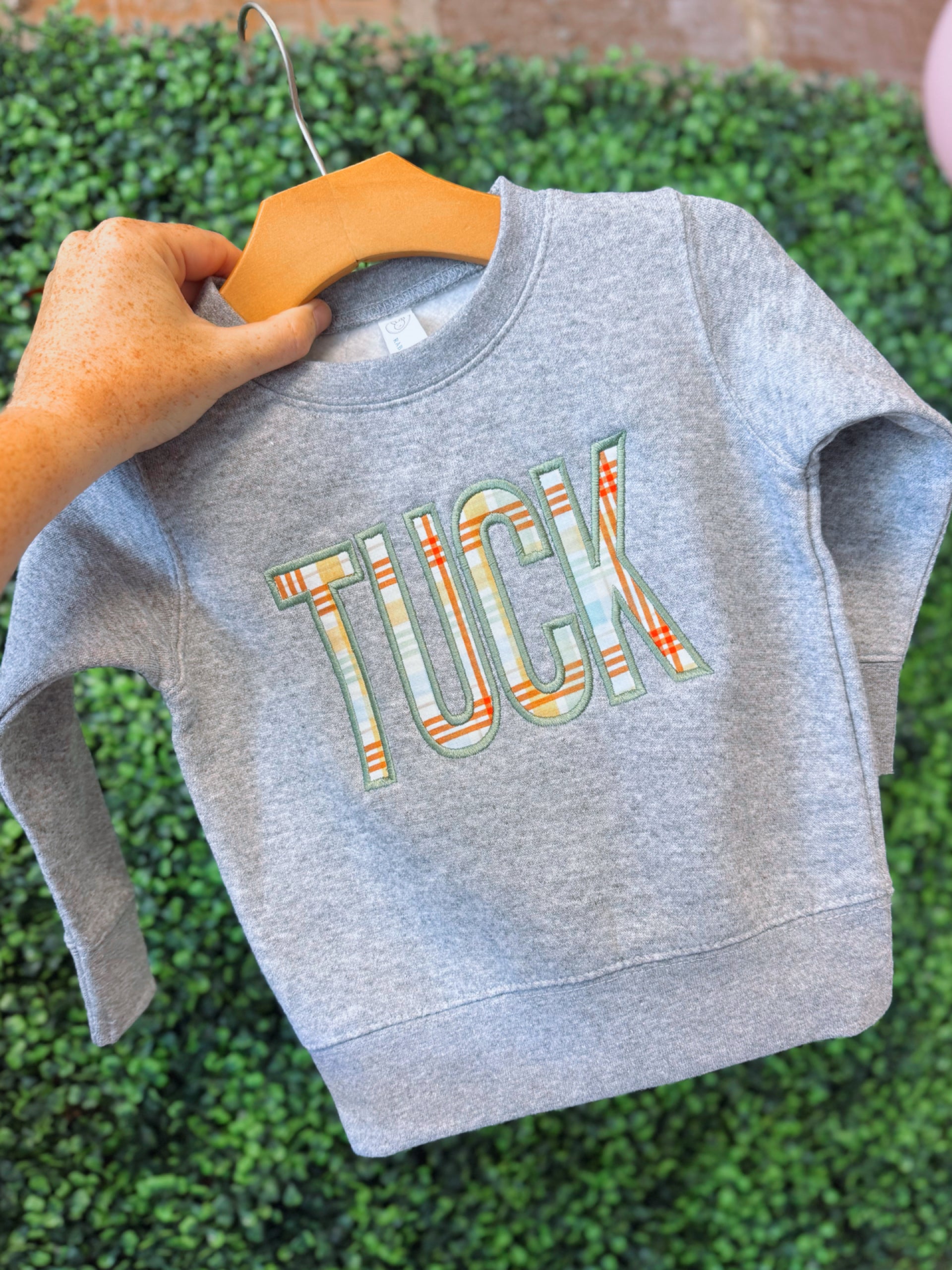 Fall plaid sweatshirt
