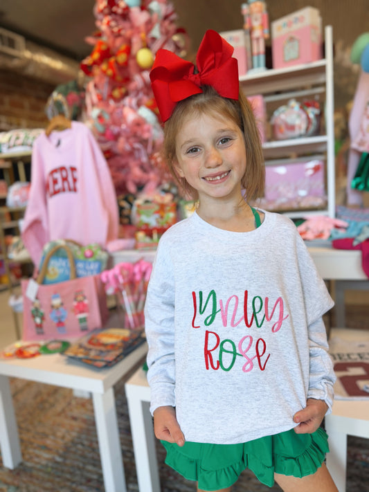 Merry and bright font sweatshirt
