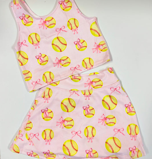 Two Piece Softball Skirt Set