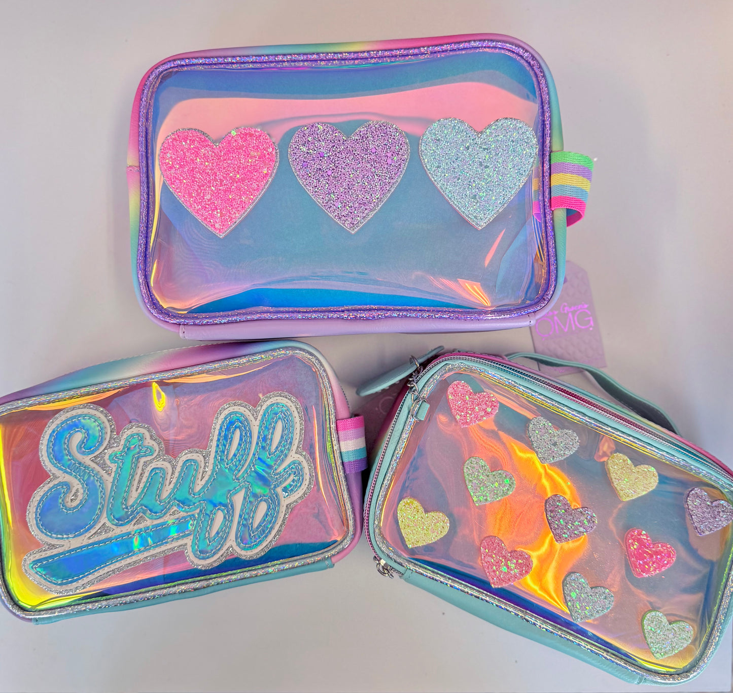 Iridescent cosmetic pouch