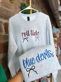 3 bows stitched sweatshirt