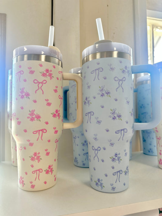 Floral/Bow Tumbler