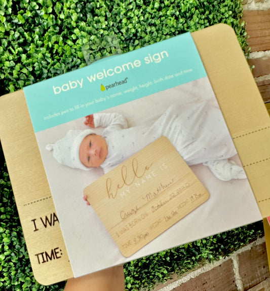 Baby welcome sign