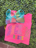 Neon varsity tee