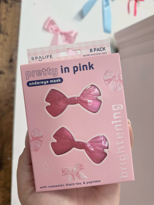 Pretty in pink bow under eye mask