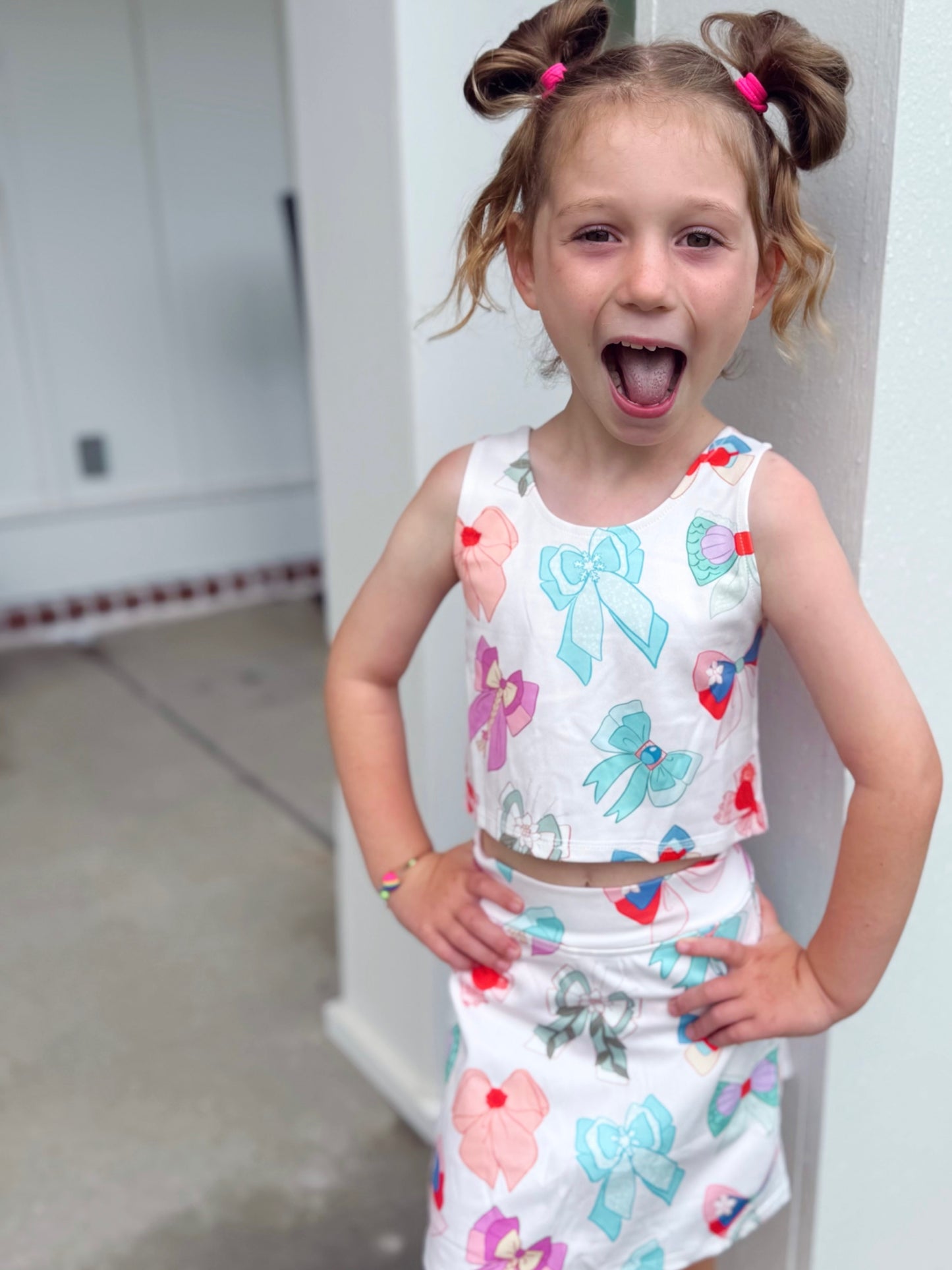 Two Piece Princess Bows Skirt Set